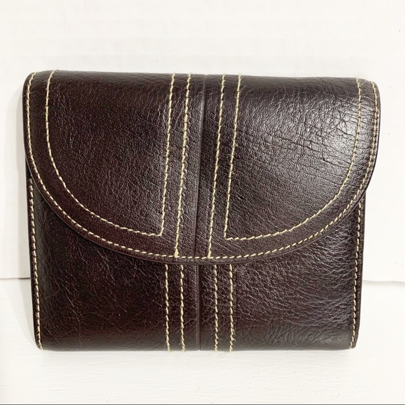 Vintage Buxton Top Grain Cowhide Leather Wallet Contrasting Stitching Fully Line - Picture 1 of 8